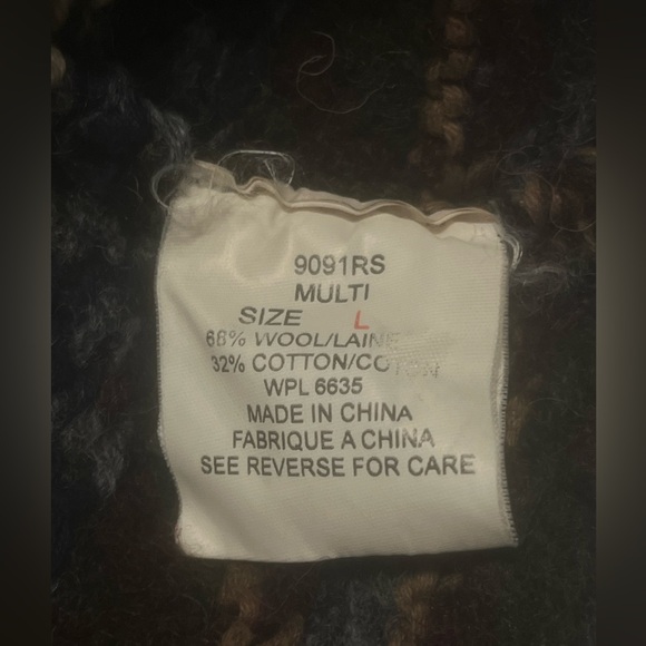 Woolrich Men”s Vintage Handknit Wool Blend Multicolor Ski Sweater Size L - Picture 4 of 10